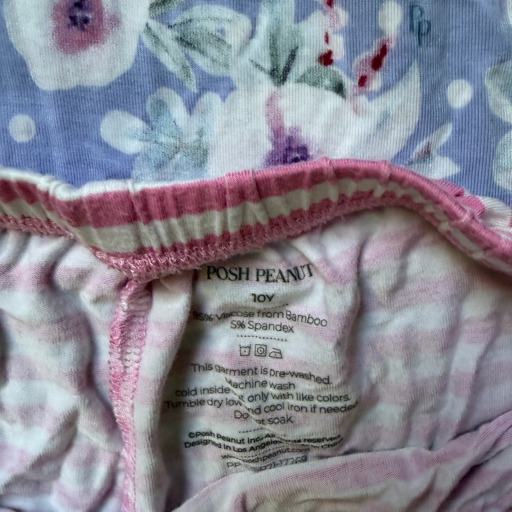 Posh Peanut Bamboo Lavender Floral Top Girls 10 Shorts Set NEW - Picture 3 of 3